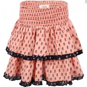 Scotch & Soda tiered floral skirt with ruched waist in pink